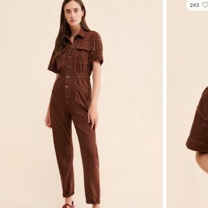 Free People We The Free Marci Brown Jumpsuit Coveralls Size XS